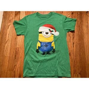 Despicable Me Christmas T-shirt. Santa Hat Minion Ugly Holiday Shirt.
